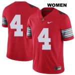 Women's NCAA Ohio State Buckeyes Chris Chugunov #4 College Stitched 2018 Spring Game No Name Authentic Nike Red Football Jersey PV20Y65QS